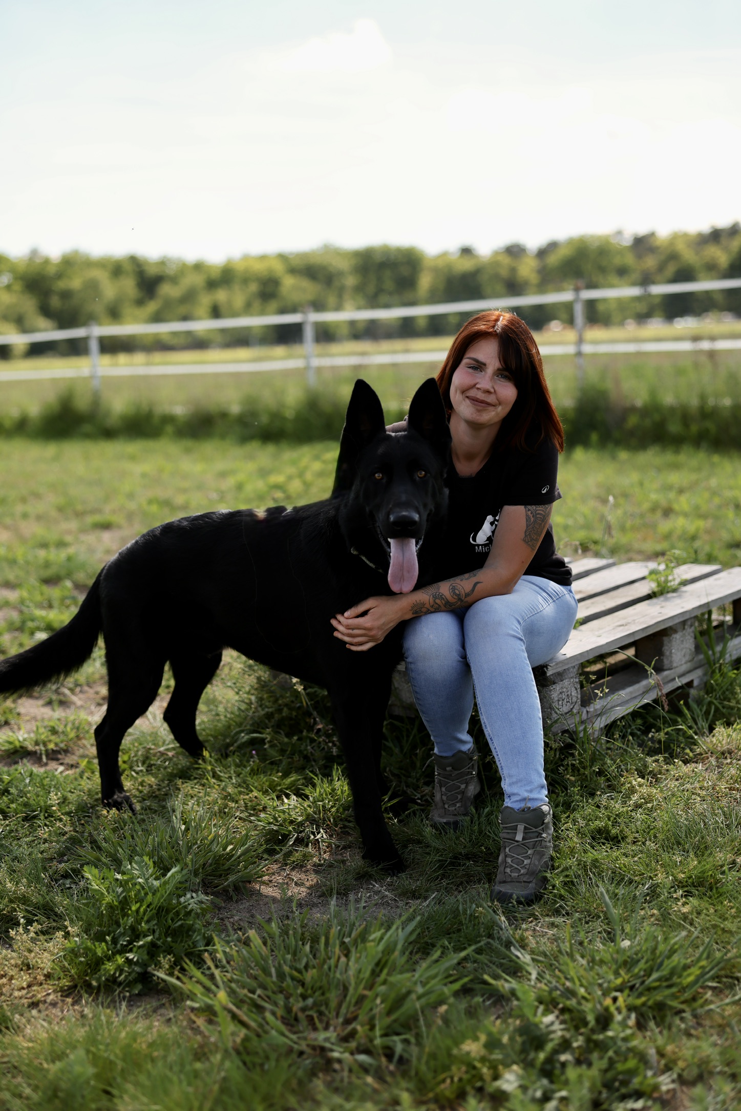 Michelle Heisler mit einem ihrer Hunde